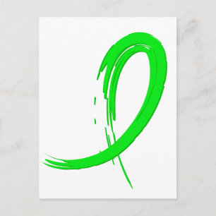 Non-Hodgkin's Lymphoma's Lime Green Ribbon A4 Postcard