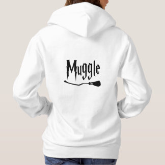 Non-Magical Witch and wizard design with broom Hoodie