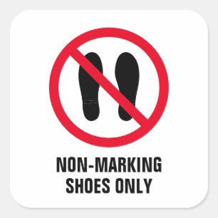 Non-marking shoes only forbidden sign stickers