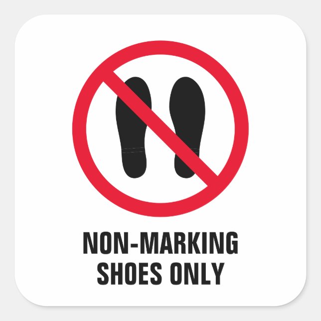 Non-marking shoes only forbidden sign stickers  (Front)