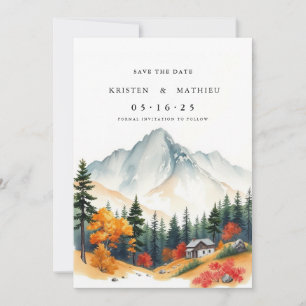 Non-Photo Digital Mountain Save The Date