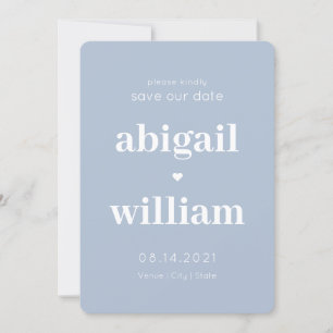 Non Photo Dusty Blue Simple Modern Minimalist  Save The Date