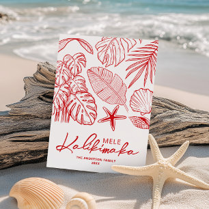 Non-Photo Mele Kalikimaka Tropical Christmas Holiday Card