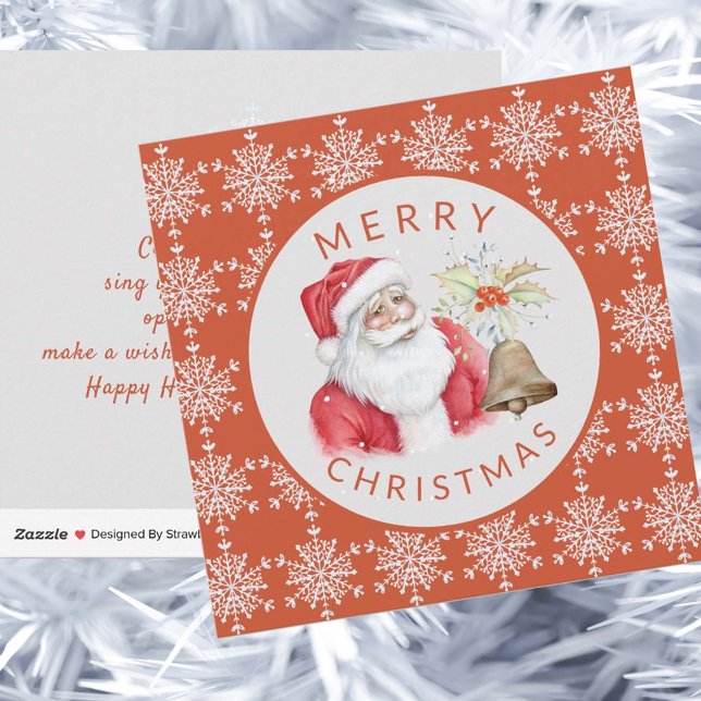 Non photo Merry Christmas vintage Santa Holiday Card (Creator Uploaded)