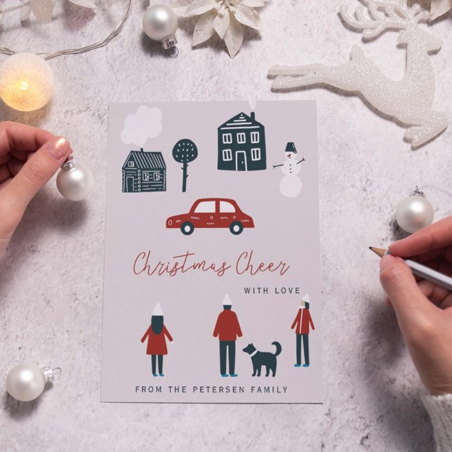 Non photo modern Christmas family winter Holiday Card (Creator Uploaded)