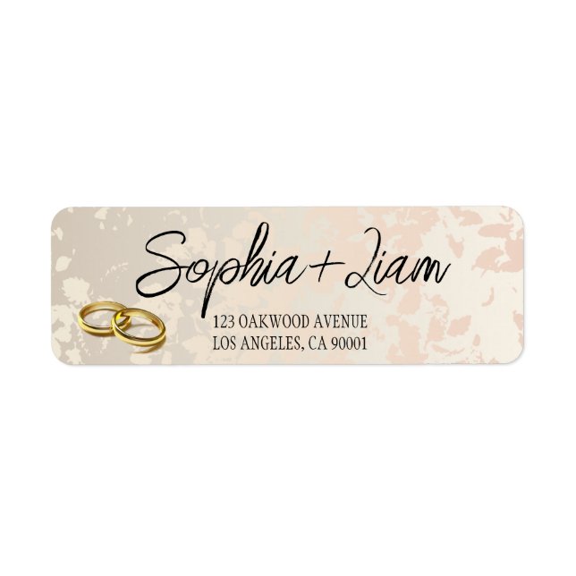 non photo wedding address label  (Front)