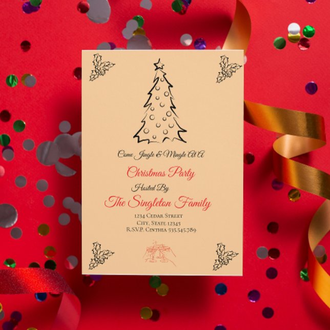 Non photo whimsical christmas invitation (Creator Uploaded)