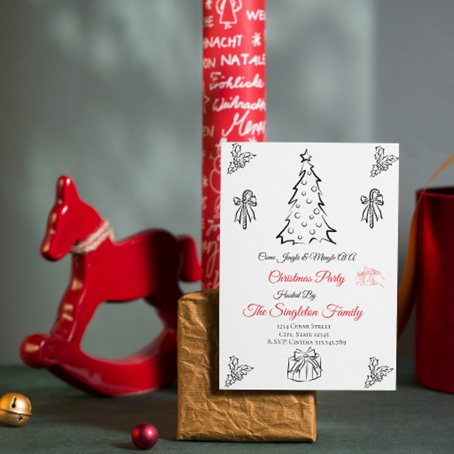 Non photo whimsical christmas invitation (Creator Uploaded)