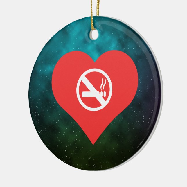 Non Smoking Areas Pictogram Ceramic Tree Decoration (Left)