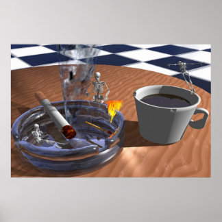 non-smoking, skeleton smokes poster