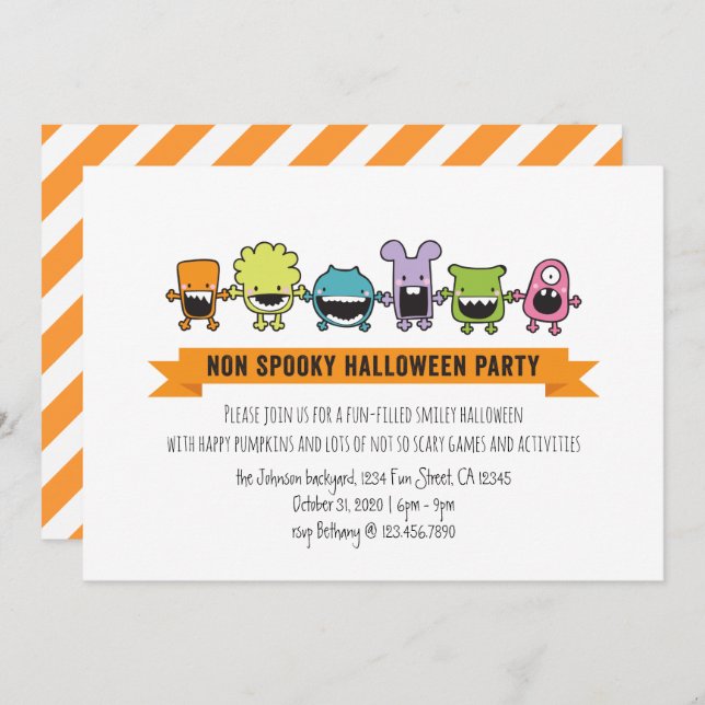 Non Spooky Halloween Party Invitation (Front/Back)