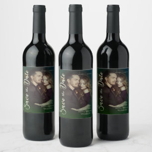 Non-Traditional Wedding Save the Date Photo Couple Wine Label