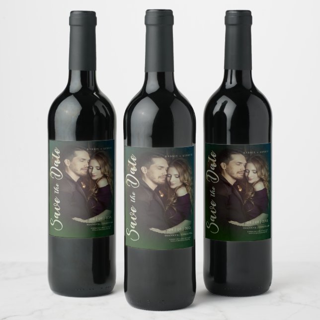 Non-Traditional Wedding Save the Date Photo Couple Wine Label (Bottles)