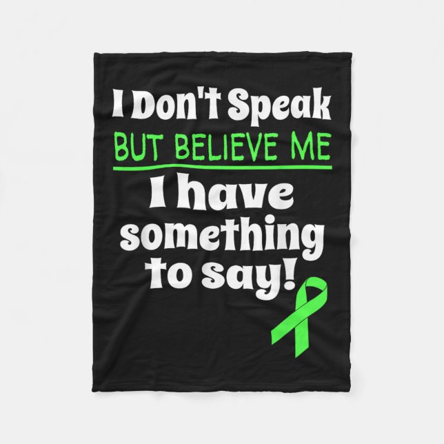 Non-verbal Awareness Cerebral Palsy Brain Damage Fleece Blanket (Front)