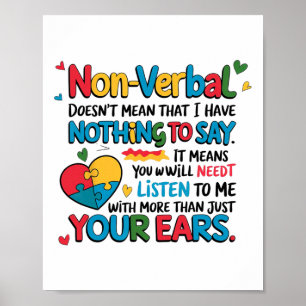Non-verbyl Doesn't Mean I Have Nothing To Say Auti Poster