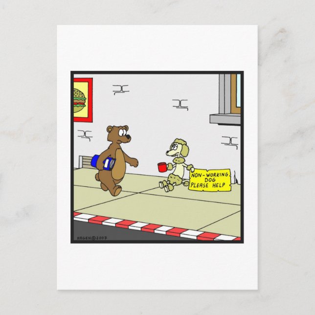 Non-Working Dog: Dog cartoon Postcard (Front)