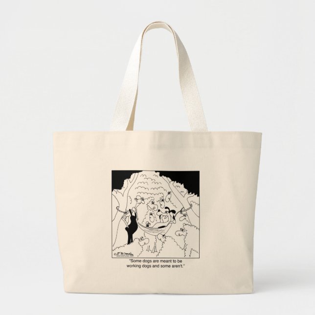 Non Working Sheep Dog Large Tote Bag (Front)