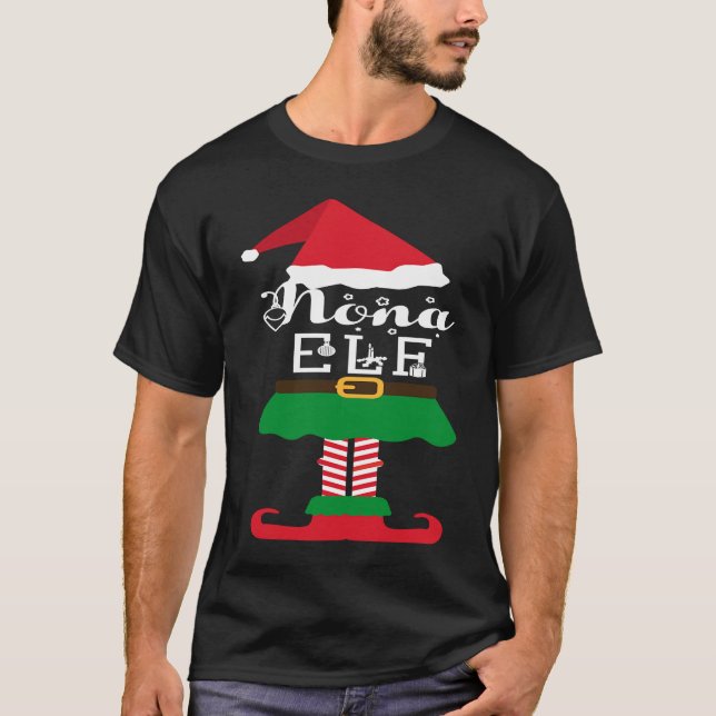 Nona Elf Christmas Family Elves Matching Costume T-Shirt (Front)