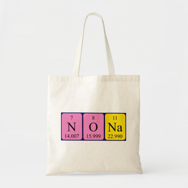 Nona periodic table name tote bag (Front)