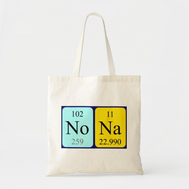 Nona periodic table name tote bag (Front)