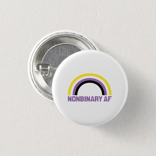 Nonbinary AF 3 Cm Round Badge (Front & Back)