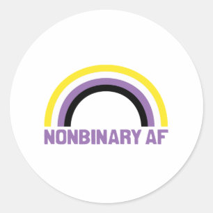 Nonbinary AF Classic Round Sticker