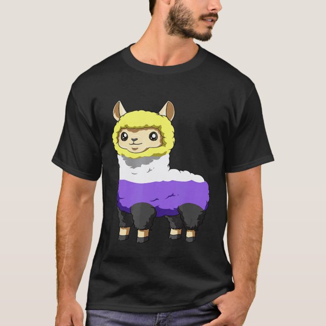 Nonbinary and Genderqueer Llama T-Shirt (Front)