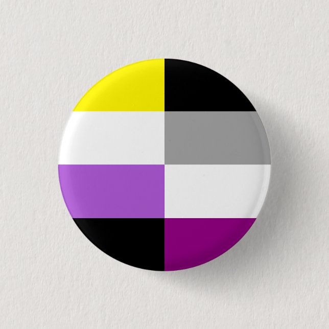 Nonbinary Asexual Dual Pride Flag 3 Cm Round Badge (Front)