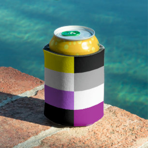 Nonbinary Asexual Dual Pride Flag Can Cooler