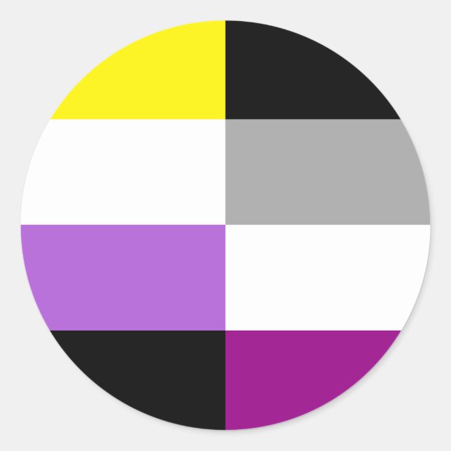 Nonbinary Asexual Dual Pride Flag Classic Round Sticker (Front)