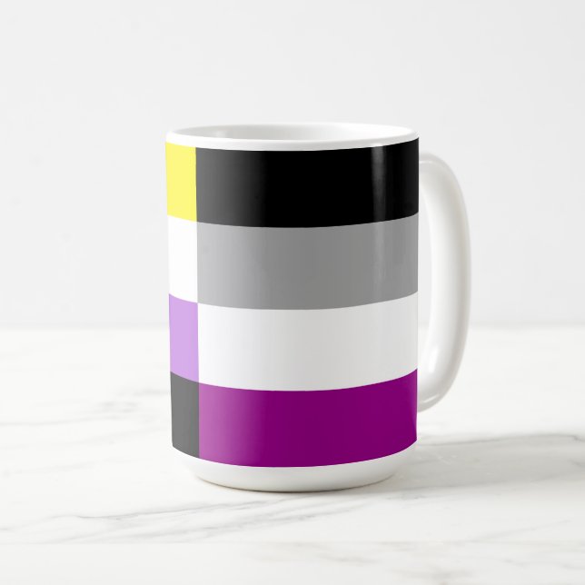 Nonbinary Asexual Dual Pride Flag Coffee Mug (Front Right)
