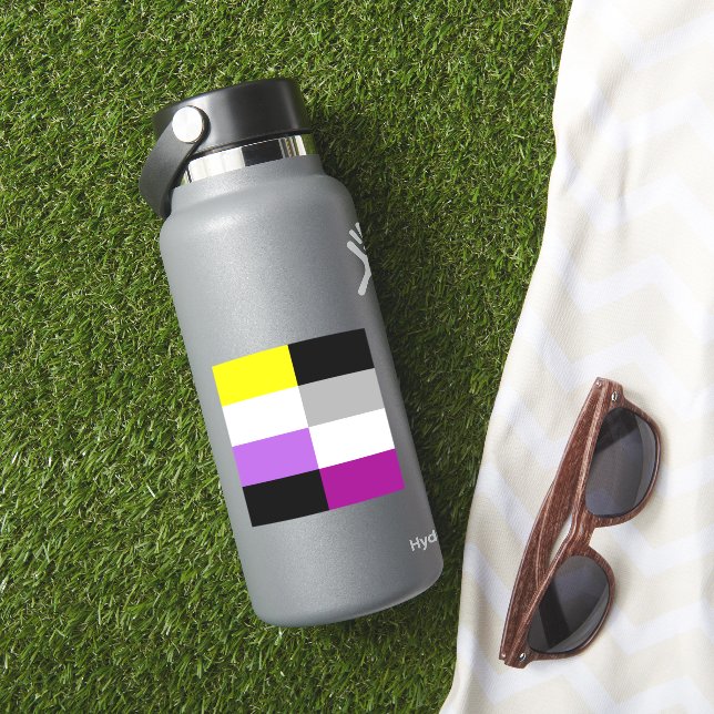 Nonbinary Asexual Dual Pride Flag Laptop (HydroFlask Insitu)