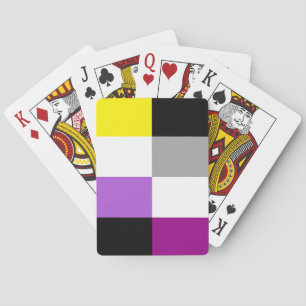 Nonbinary Asexual Dual Pride Flag Playing Cards