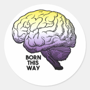 Nonbinary Born This Way  Classic Round Sticker