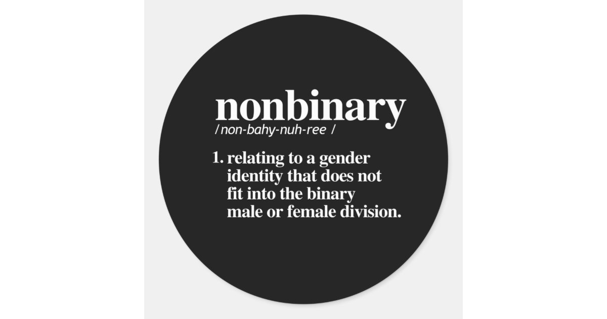 Nonbinary Definition Classic Round Sticker Zazzle