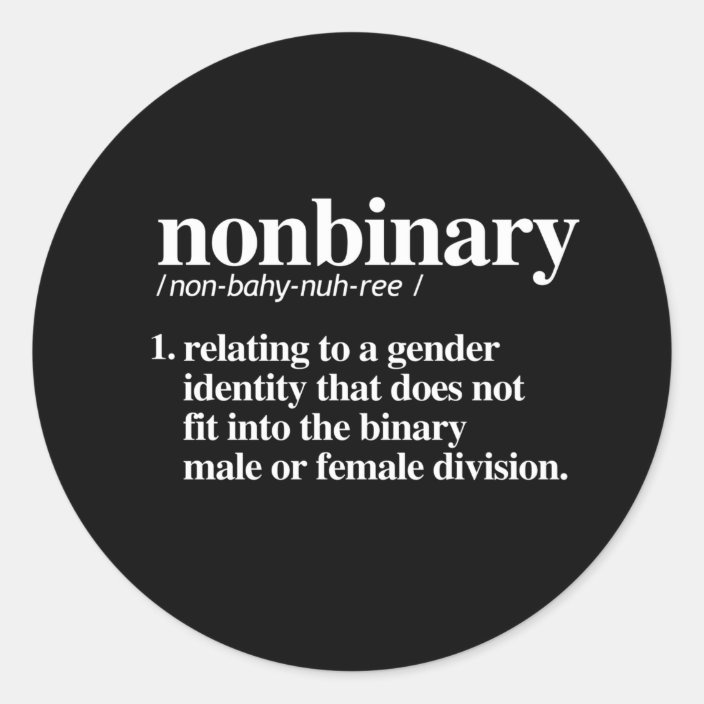 Nonbinary Definition Classic Round Sticker Zazzle.co.uk