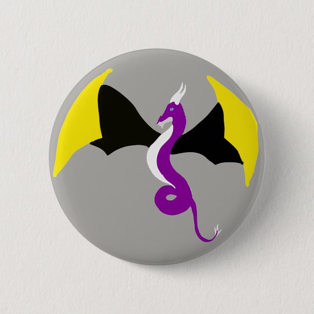 Nonbinary Dragon 6 Cm Round Badge (Front)