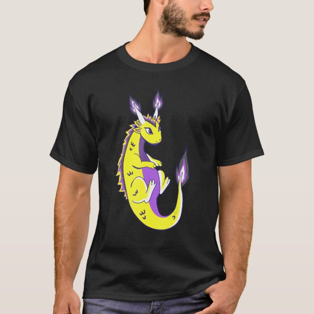 Nonbinary Dragon LGBTQ Nonbinary Pride Genderqueer T-Shirt (Front)