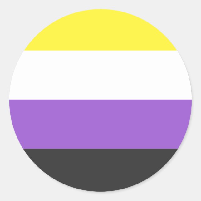 NonBinary/Enby Pride Flag Classic Round Sticker (Front)