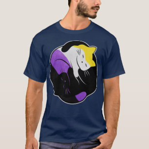 Nonbinary Eternal Yin Yang Cat T-Shirt