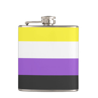 nonBinary flag Hip Flask