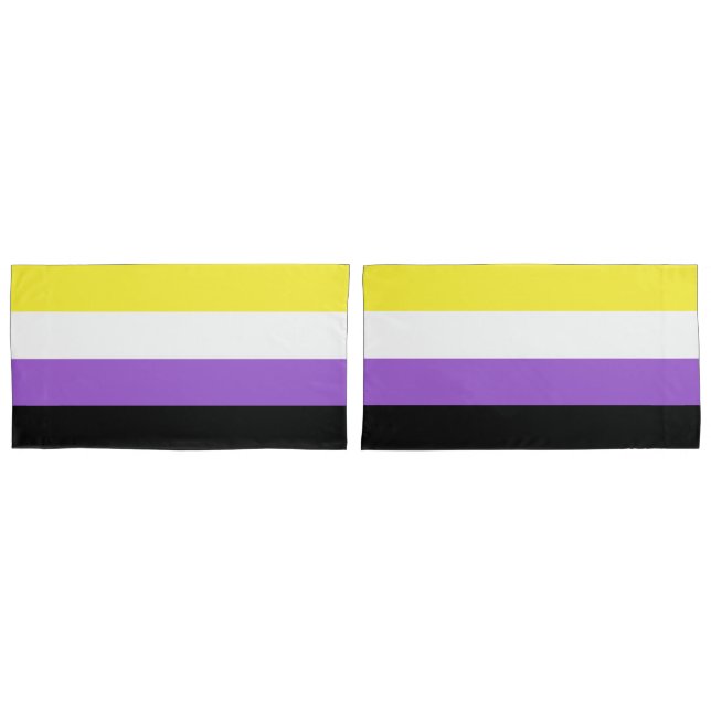 Nonbinary Flag King Pillow Case (Front-Set)