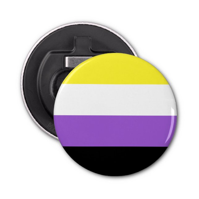 Nonbinary Flag LGBT Bottle Opener (Front)