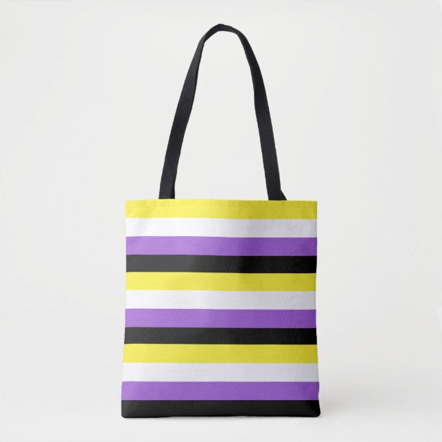 Nonbinary Flag LGBT Tote Bag (Front)