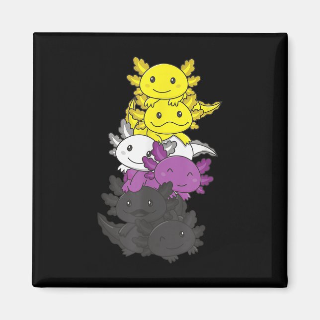 Nonbinary Flag Non Binary Pride Lgbtq Axolotl _1  Magnet (Front)