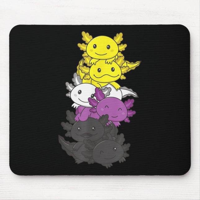 Nonbinary Flag Non Binary Pride Lgbtq Axolotl _1  Mouse Mat (Front)