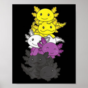 Nonbinary Flag Non Binary Pride Lgbtq Axolotl _1 Poster