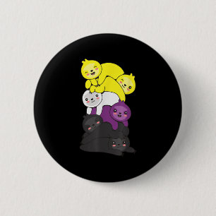 Nonbinary Flag Non Binary Pride Lgbtq Sloth _1 6 Cm Round Badge