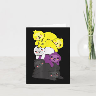 Nonbinary Flag Non Binary Pride Lgbtq Sloth _1 Card