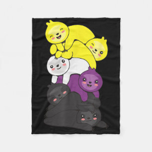 Nonbinary Flag Non Binary Pride Lgbtq Sloth _1 Fleece Blanket